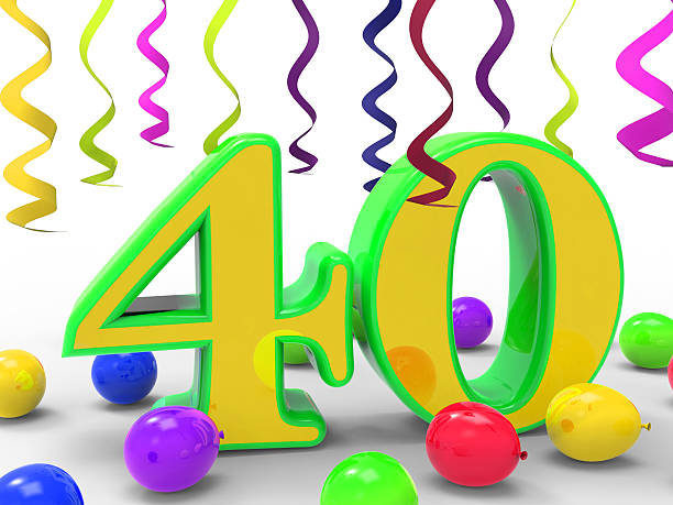 istock Number Forty Party Means Colourful Party Decorations Or Bright G 511806441