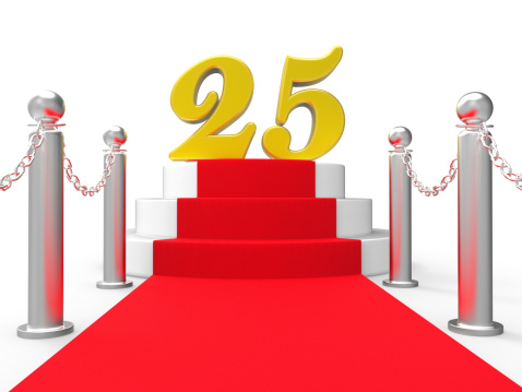 Number 1 gold red carpet VIP way gold fence on white gray background