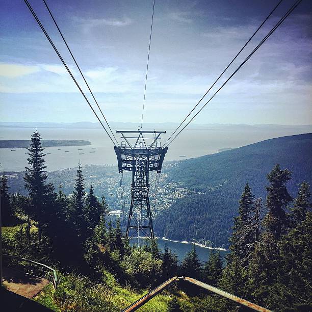 cable car станция - ski lift overhead cable car gondola mountain стоковые фото и изображения