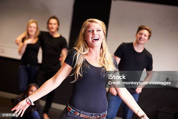 Students Taking Singing Class At Drama College Stock Photo - Download Image Now - Theatrical Performance, Teenager, Singing