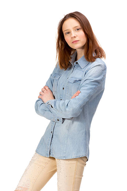 istock Red girl in jeans 511810760