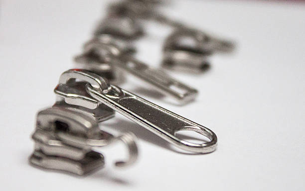 Zipper pulls macro stock photo