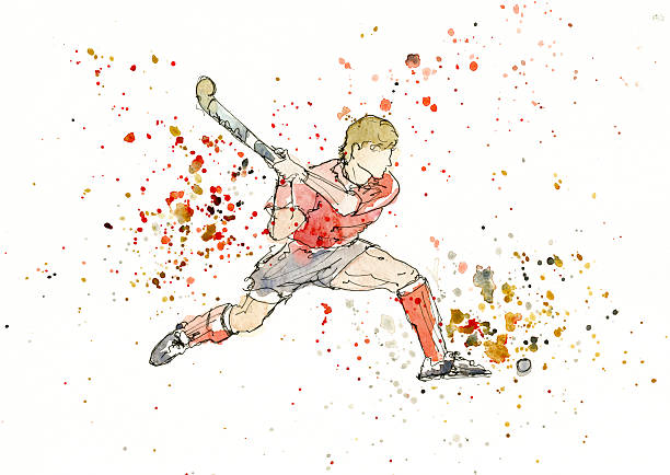 ilustraciones, imágenes clip art, dibujos animados e iconos de stock de jugador de hockey - hockey sobre hierba