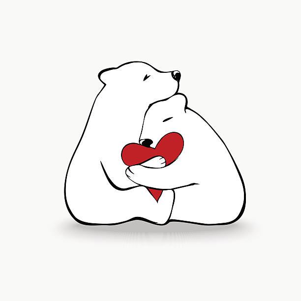 Huging Polar Bears In Love Stock Illustration - Download Image Now -  Embracing, Teddy Bear, Animal - iStock