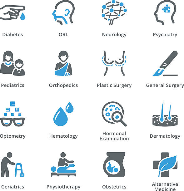 stockillustraties, clipart, cartoons en iconen met medical specialties icons set 2 - sympa series - neurology child