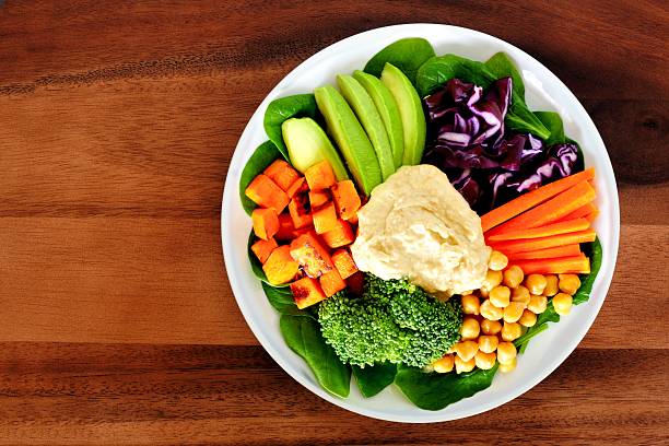 istock Nutritious bowl with avocado, hummus and vegetables 511814172