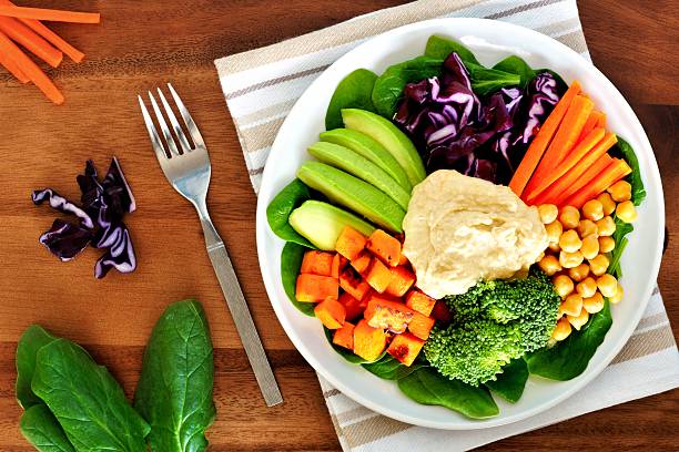 istock Healthy lunch bowl with avocado, hummus and vegetables 511814238