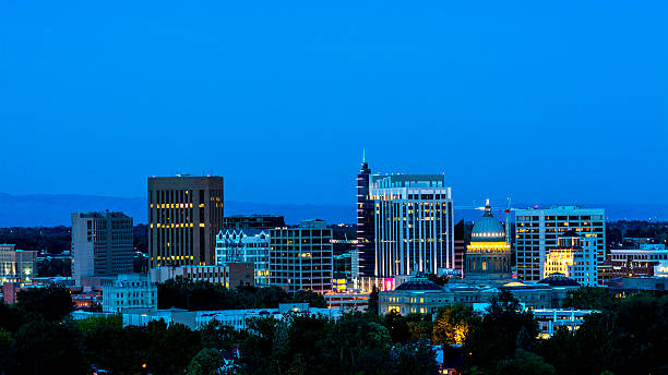 istock Boise Idaho skyline at night 511845165