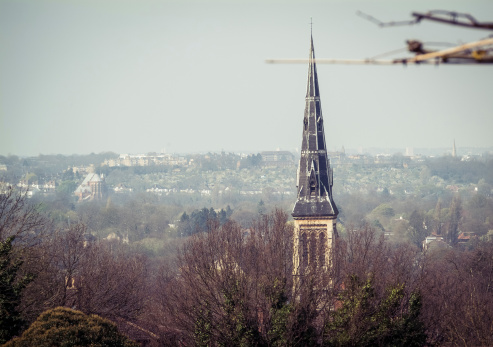 the spire of the parish of St. Peter, Dulwich Common, London