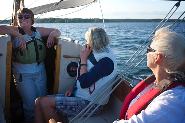 istock Three Women Crew a Sailboat on Mahone Bay, Nova Scotia. 511845509