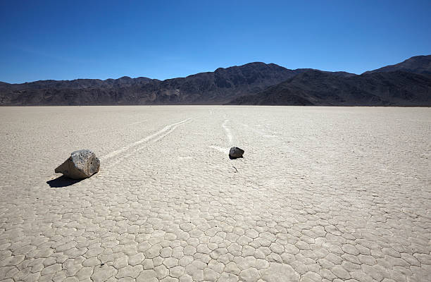 Death Valley National Park : Moving Rocks, Racetrack Playa Mysterious rocks. racetrack playa stock pictures, royalty-free photos & images