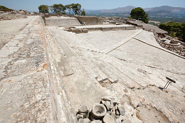 Phaestos minoan palatial city ruins in Crete. Greece