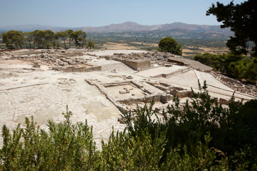 Phaestos minoan palatial city ruins in Crete. Greece. Horizontal