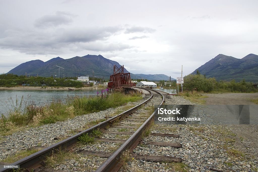 Railway bridge in Carcross, Yukon Carcross (short for Caribou Crossing) is a small town in Canada's Yukon Territory about an hour's drive from Whitehorse, the capital. It's a popular tourist destination as one end of the White Pass and Yukon Route railway excursion that departs from Skagway, Alaska. Shown is the railway bridge. Bridge - Built Structure Stock Photo