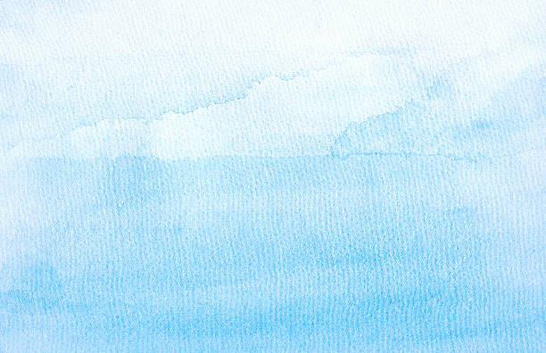 Backgrounds Watercolor Painting Blue Sky Cloud Sea stock photo