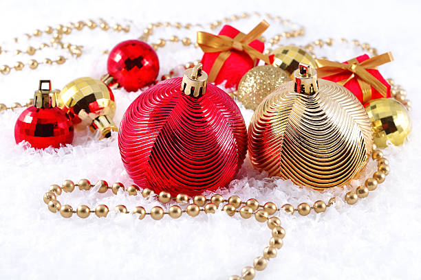istock Golden and red Christmas decorations 511851365