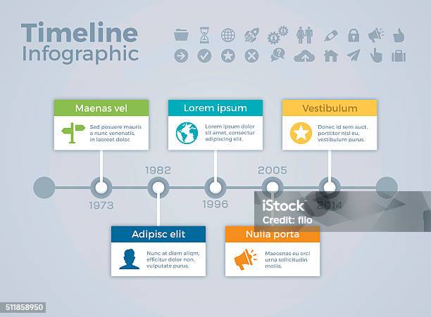 Timeline Infographic Concept Stock Illustration - Download Image Now - Infographic, Timeline - Visual Aid, Calendar