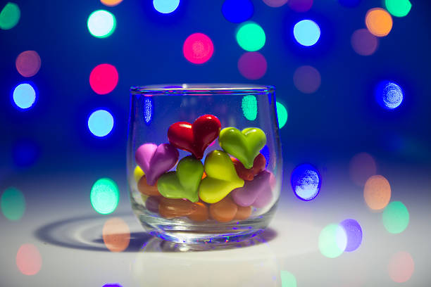 istock Multicolor heart shape in glass 511859542