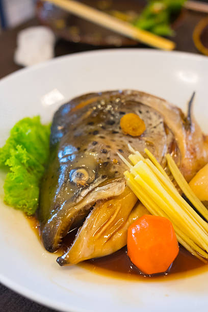 istock Salmon Kabutoni or steamed salmon head with soy sauce 511860780