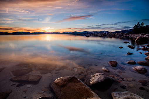 Sunset reflections at Lake Tahoe