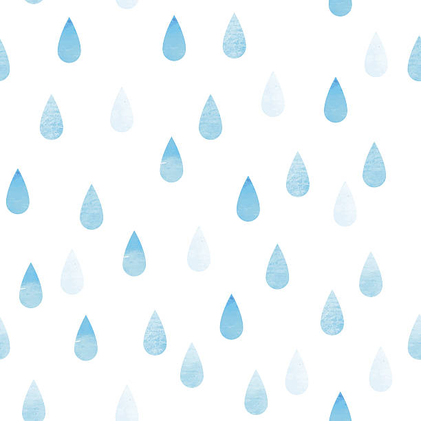 ilustraciones, imágenes clip art, dibujos animados e iconos de stock de seamless gotas de lluvia azul - watercolor painting illustrations