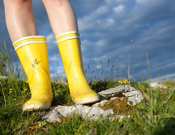 istock Standing in yellow boots outdoors 511864459