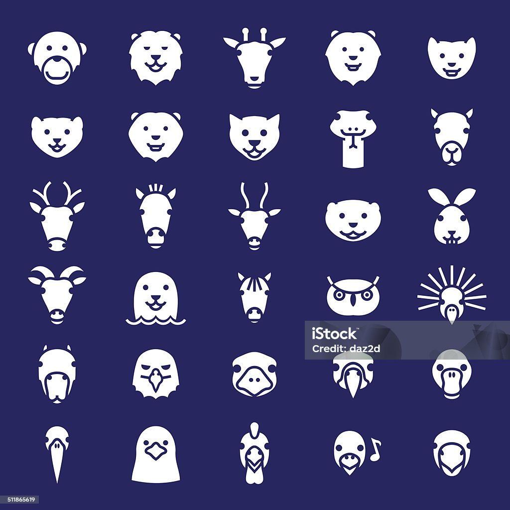 Zoo Symbol Set Files included: Animal Head stock vector