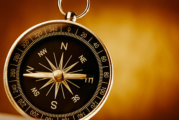 istock Magnetic compass against a vintage background 511865839