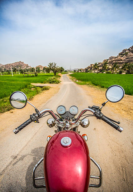 Motorcycle_road_ahead stock photo