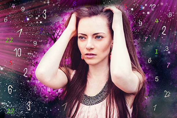 istock Woman's face, magic of figures, numerology 511867186