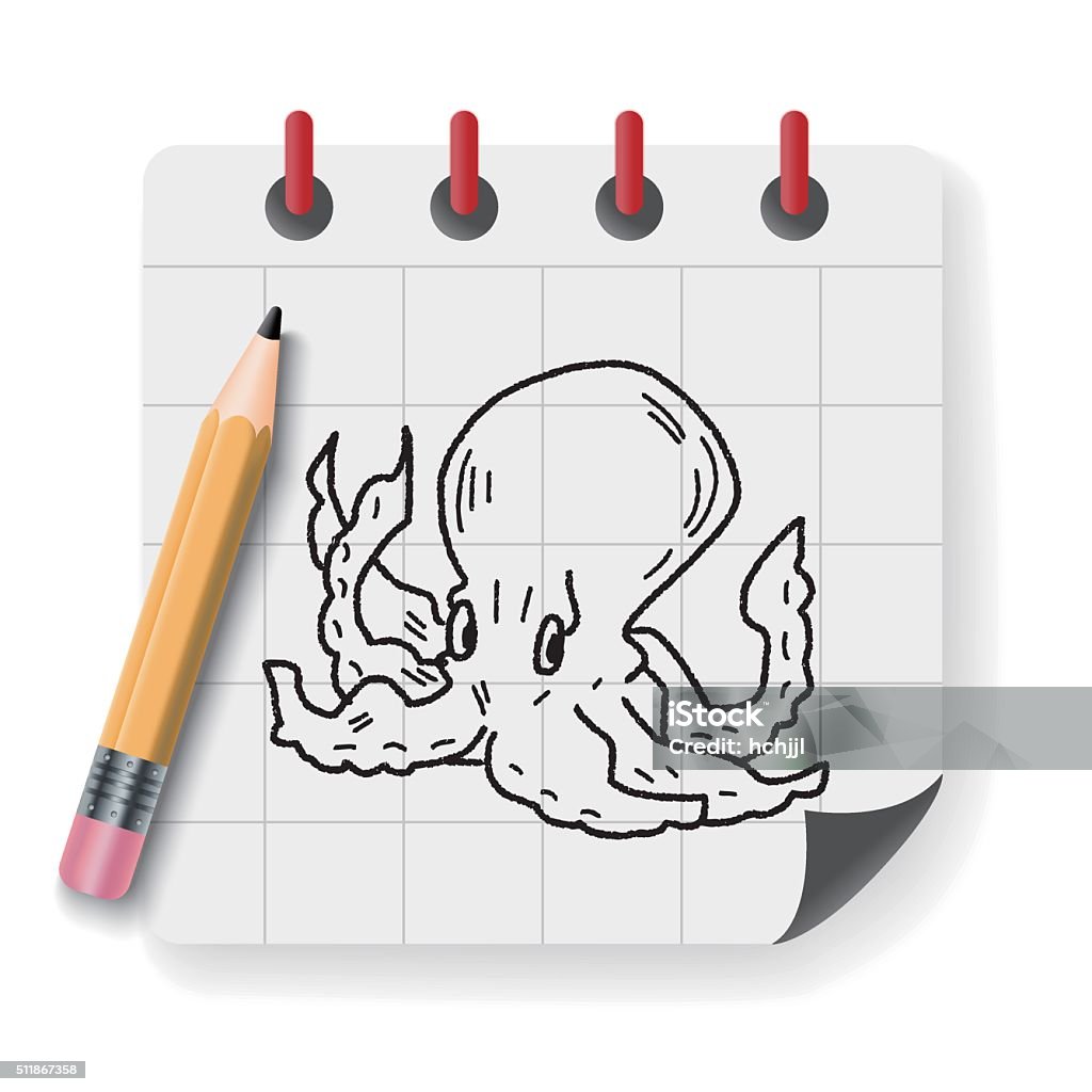 octopus doodle Animal stock vector