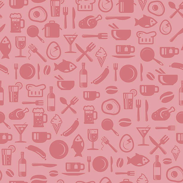 Seamless foods pattern Seamless foods pattern. Best for wallpapers, decors, Branding the restaurant. chef patterns stock illustrations