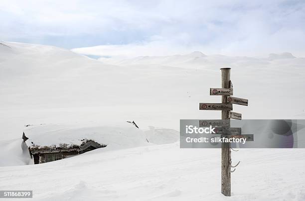 Wooden Signs At Fondsbu Mountain Resort In Jotunheimen Stock Photo - Download Image Now