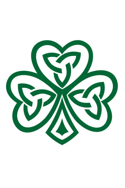 ilustrações, clipart, desenhos animados e ícones de celtic trevo símbolo - white background decoration star shape isolated on white
