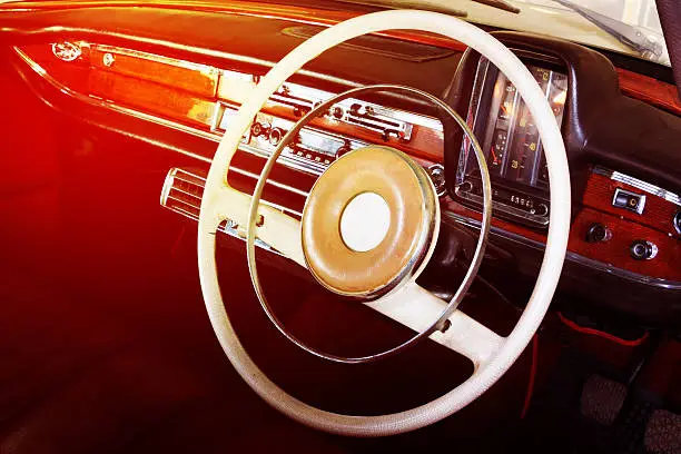 Photo of Close-up of Wheel Details of Vintage Car