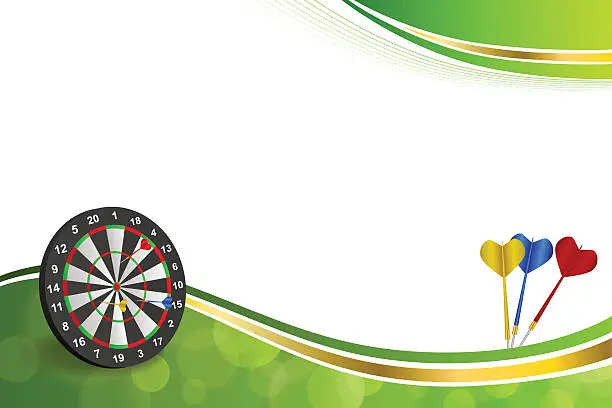 Vector illustration of Background abstract green gold darts board frame illustration vector