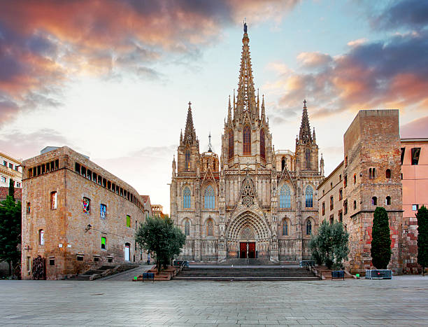 Barcelona Cathedral. Spain. Barcelona Cathedral. Spain. abbey monastery photos stock pictures, royalty-free photos & images