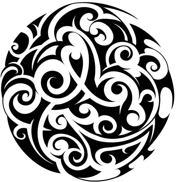 Vector illustration of Maori style tattoo