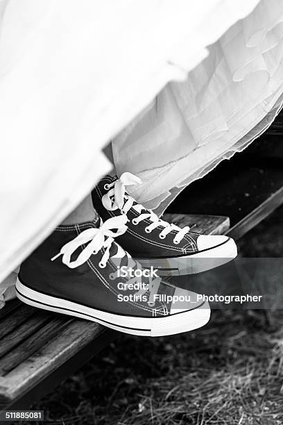 The Bride Wearing Sport Shoes Stock Photo - Download Image Now - Canvas Shoe, Shoe, Sports Shoe