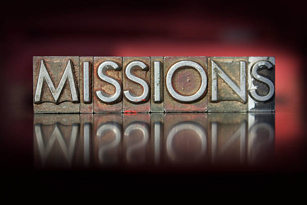 Missions Letterpress stock photo