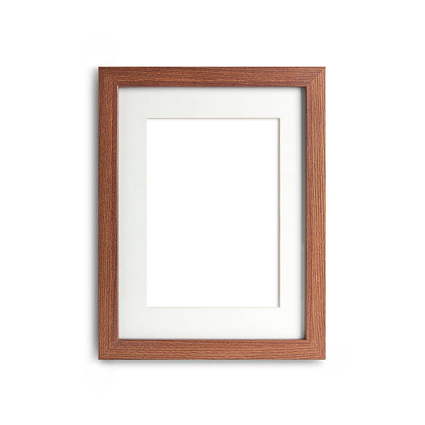 leeres frame auf einer weißer hintergrund - picture frame frame paintings wood stock-fotos und bilder