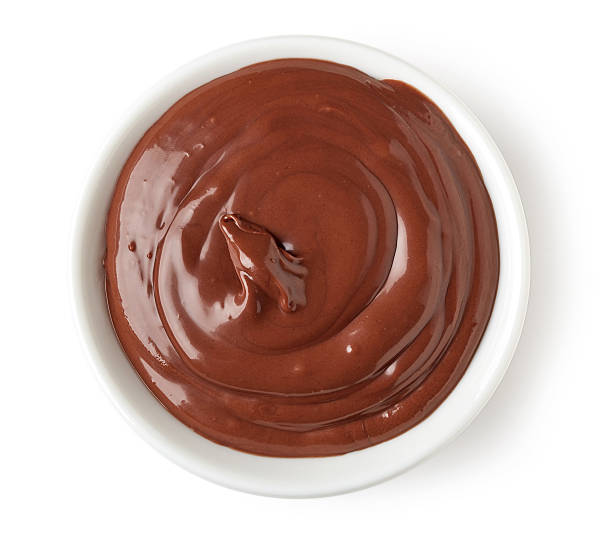 istock Chocolate cream in round dish isolated on white background 511918560