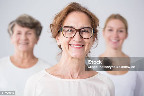 Three Generations Of Female Family Stock Photo - Download Image Now - Mature Women, Three People, Multi-Generation Family