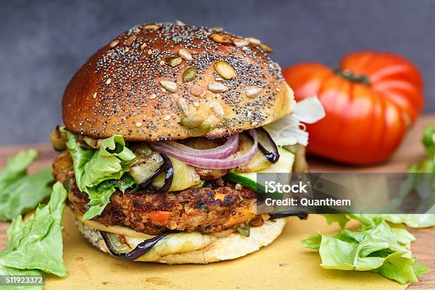 Veggie Burger Stock Photo - Download Image Now - Veggie Burger, Burger, Healthy Eating