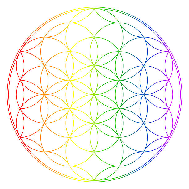 Flower of life, buddhism chakra illustration