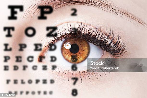 Eye Stock Photo - Download Image Now - Eye Chart, Eye Exam, Adult