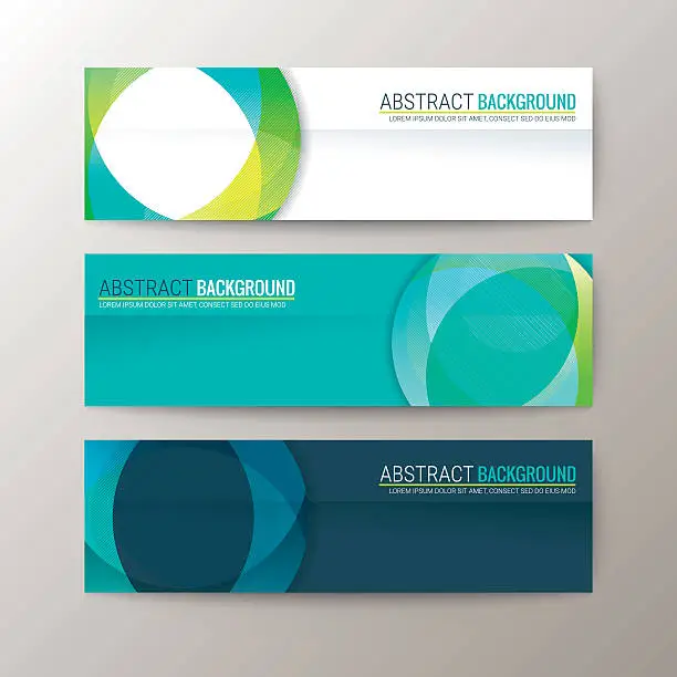 Vector illustration of Banners template with abstract circle shape pattern background