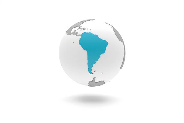 altamente detallado 3d globe planeta earth, sur américa - argentina mundial fotografías e imágenes de stock