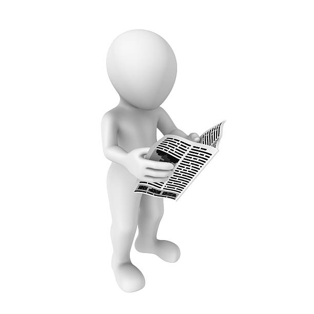 istock 3d rendered white human with the newspaper 511928504