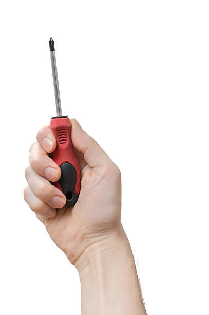 istock Caucasians man's hand holds screwdriver. Maintenance concept. 511931130